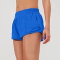 thumbnail image 2 of IWRICH Athletic Running Shorts for Women with Zipper Pocket Soft Gym Workout Shorts with Mesh Liner Activewear Pants Dark Blue S, 2 of 4