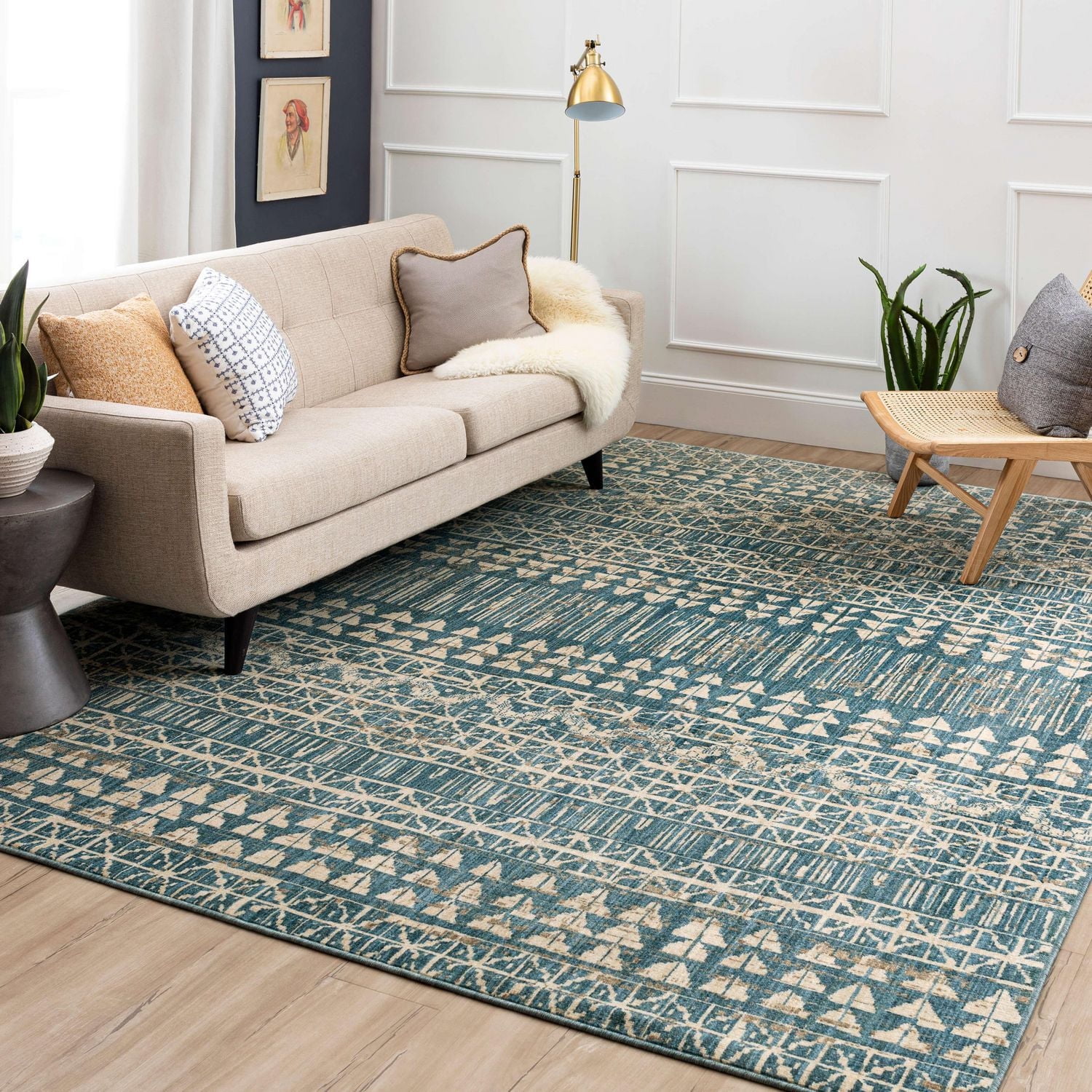 Mohawk Home Wilton Blue Polyester Area Rug