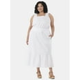 thumbnail image 2 of Time and Tru Women's and Women’s Plus Cotton Eyelet Tiered Midi Skirt, Sizes XS-4X, 2 of 5