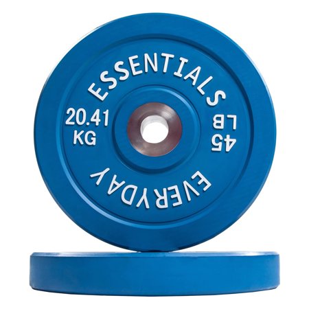 BalanceFrom Everyday Essentials 45lb Olympic Weight Plate, Set of 2, Blue