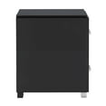 thumbnail image 4 of Milan Floria Modern Gloss Black 2-Drawer Night Stand with Metal Accents, 4 of 5