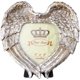 thumbnail image 1 of Marco de fotos con alas de ángel y corazón de amor plateado, decorativo, con vidrio de alta definición para exhibir fotografías en la mesa o en el escritorio, 4 x 4, 1 of 6