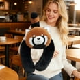 thumbnail image 4 of Oversized Long-Armed Raccoon Plush Pillow, Super Soft Cuddle Buddy For Kids And Adults, Large Stuffed Animal For Lounging, Comfort, And Decor, 4 of 6