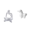 thumbnail image 1 of Estatua de abstracta de caballo pensador, escultura decorativa de animal para mesa, sala de estar, estantería de oficina, armario, chimenea,, 1 of 8