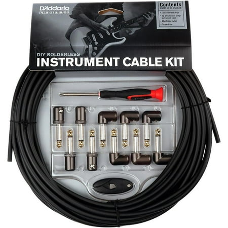 D'Addario DIY Solderless Custom Cable Kit, 40 feet, 10 plugs