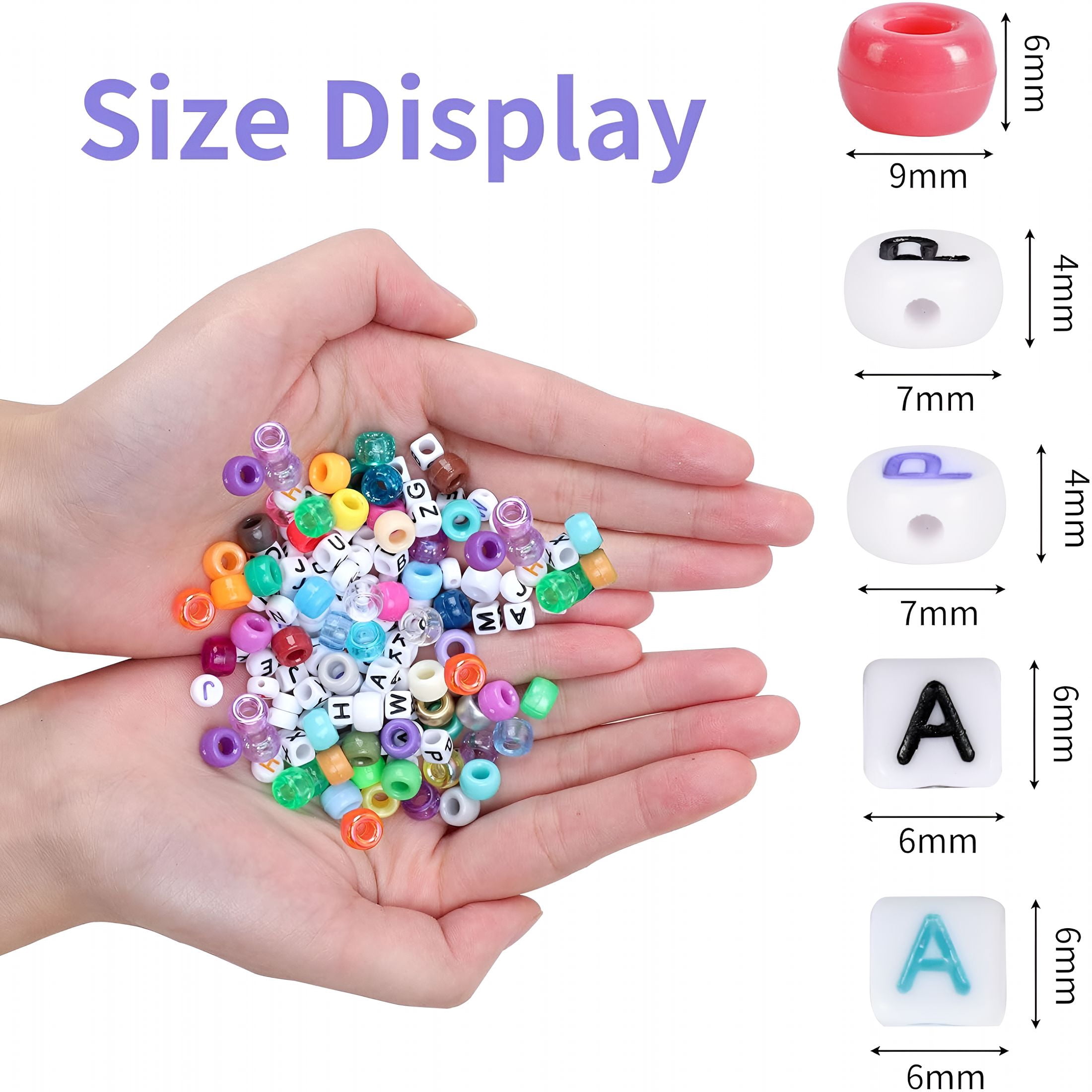 DESIGNICE 2350pcs, 64 Colors, Pony Beads for Bracelet Making Kit, Rainbow Kandi Beads Friendship Bracelet Kit, Letter Beads and Elastic Strings for Bracelet Necklace Making, Craft Gifts Set for Girls