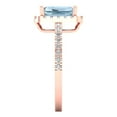 thumbnail image 3 of 1.86ct emerald cut natural sky blue topaz 18k rose gold halo Bridal Wedding Engagement Promise Anniversary Ring for Women size 10, 3 of 7