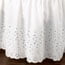 thumbnail image 4 of Collections Etc Eyelet Floral Scalloped Elastic Dust Ruffle Bed Skirt, Wrap-Around Easy Fit Design, White, Queen/King, 4 of 4