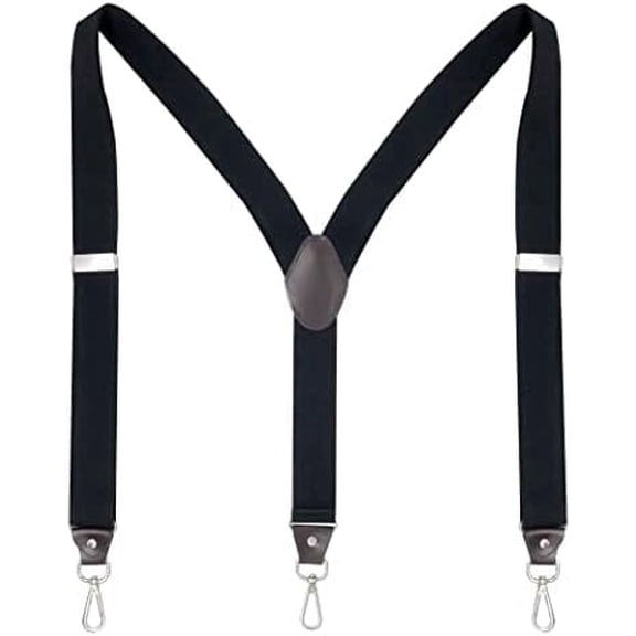 Men's Suspenders with Swivel Hooks and Elastic Straps Y-back, for Heavy Duty, Big and Tall