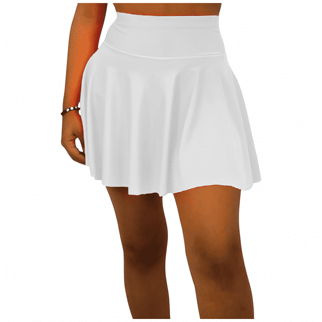 FALDA SHORT DEPORTIVA MUJER PARA TENIS, YOGA, FIT, GOLF, GYM, GIMNASIA, ATLETISMO, SENDERISMO, ACTIVIDADES AL AIRE LIBRE CON BOLSO INTEGRADO 2 EN 1 COLOR BLANCO