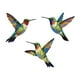thumbnail image 1 of 3 piezas de decoración de pared de metal con diseño de pájaros, colibrí de metal, para colgar en exteriores., 1 of 9