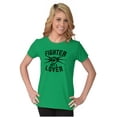 thumbnail image 3 of Fighter Not a Lover Muay Thai Athlete Womens Slim Fit Graphic Tee Brisco Brands M, 3 of 5