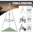 thumbnail image 4 of Adjustable Stainless Steel Camping Tripod Grill, Round Grate with Carry Bag for Outdoor BBQ, 4 of 9