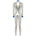 thumbnail image 5 of Haitryli Women's Galaxy Astronaut Metallic Jumpsuit Spacewoman Costume Bodysuit Catsuit Clubwear Silver 4XL, 5 of 7