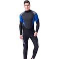 thumbnail image 2 of Traje de neopreno de 3 mm para hombre, traje de cuerpo completo, buceo, surf, pesca - Azul Negro Gris METRO Sunnimix Traje de neopreno para hombre, 2 of 8