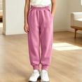 thumbnail image 6 of Spazoro Girls Jogger Sweatpants with Pockets, Loose Fit Solid Color 100% Cotton Elastic Waist Ribbed Cuffs Casual Tapered Leg Trousers for Daily Wear Hot Pink Size 3-4T, 6 of 9