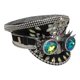 thumbnail image 2 of Sombrero plano con visera y diamantes de imitación para mujer, gorra plana con lentejuelas brillantes Negro, 2 of 9