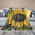 thumbnail image 2 of Chilfamy Sunflower Blanket Super Soft Flannel  Throw Blankets Fall Farm Flower Black White Buffalo Plaid Blanket Lightweight Cozy Warm Fuzzy  Blankets for Couch Bed Sofa 50x60inch, 2 of 6
