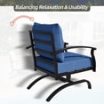 thumbnail image 2 of Gotland 2 Pieces Patio Furniture Set, Outdoor Metal Rocking Chair, Patio Bistro Set Rocker with Thickened Cushions for Porch Garden Deck, Navy Blue, 2 of 7
