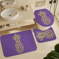 thumbnail image 6 of 4Pcs Gold Pineapple on Light Pink Shower Curtain Sets, Bathroom Set Decor with Non-Slip Bath Mat, Toilet Lid Rug and Contour Mat, 72 x 72inch, 6 of 8