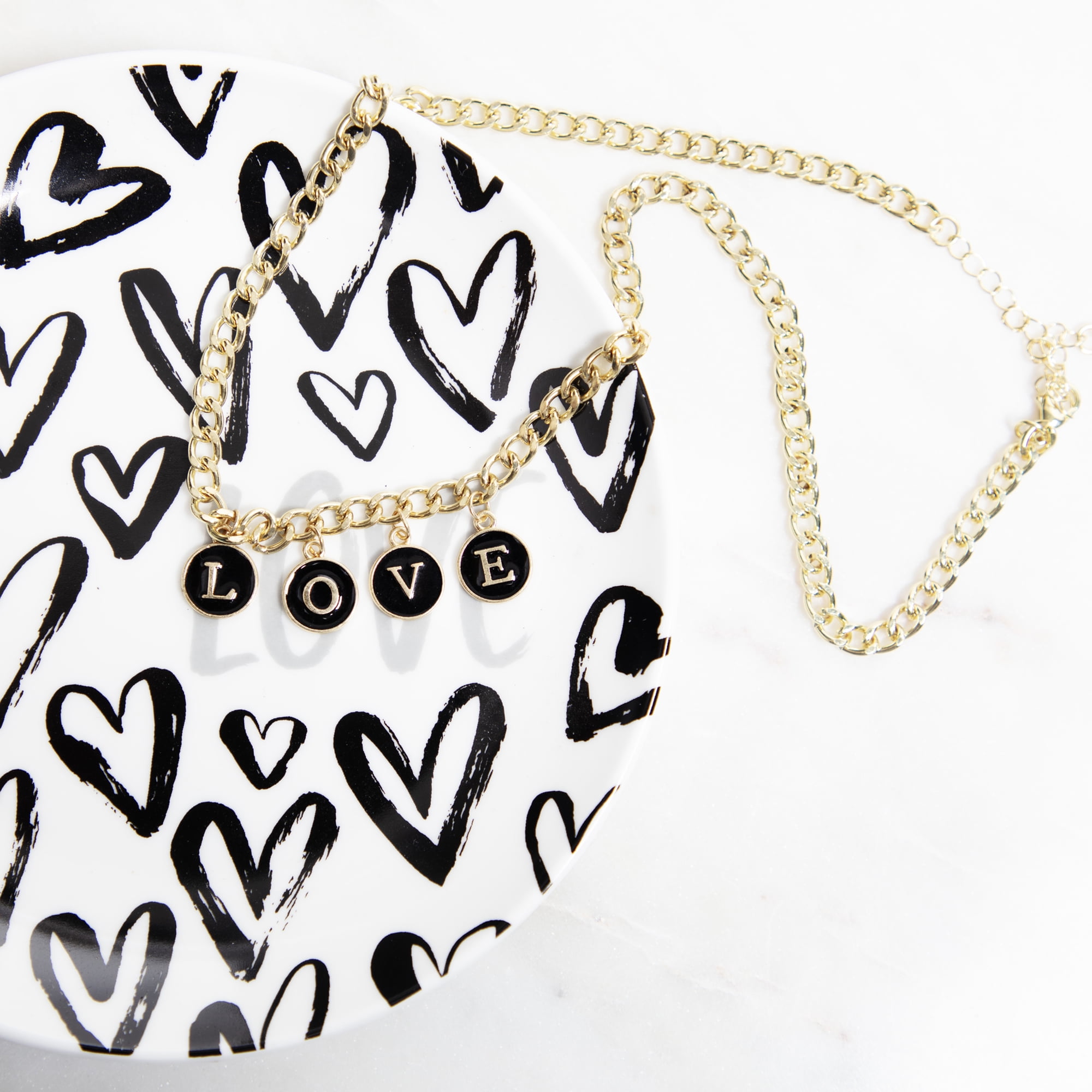 Cousin DIY Black and Gold Enamel Alphabet Charms, 0.5 in, 26 Piece, Adult, Model 69992751