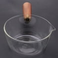 thumbnail image 3 of 2X Glass Milk Pot with Wooden Handle 400Ml Cooking Pot for Salad Noodles Gas Stove Cookware, 3 of 8