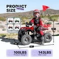 thumbnail image 3 of HOVER HEART Dirt Quad 500 for Kids Teenager, 36V Electric 4-Wheeler for Teens, X-Large Metal Frame, Speed Control, Suspension, Disc Brake, Charger Included, 3 of 17