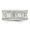 thumbnail image 4 of Sterling Silver Rhodium-plated Baguette & Round CZ Eternity Ring QR6628, 4 of 5
