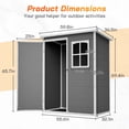 thumbnail image 2 of LZBEITEM 5x3 ft Resin Outdoor Storage Shed with Floor, Garden Plastic Tool Shed with Window and Lockable Door, Colorfast, for Garden Backyard, Gray, 2 of 12