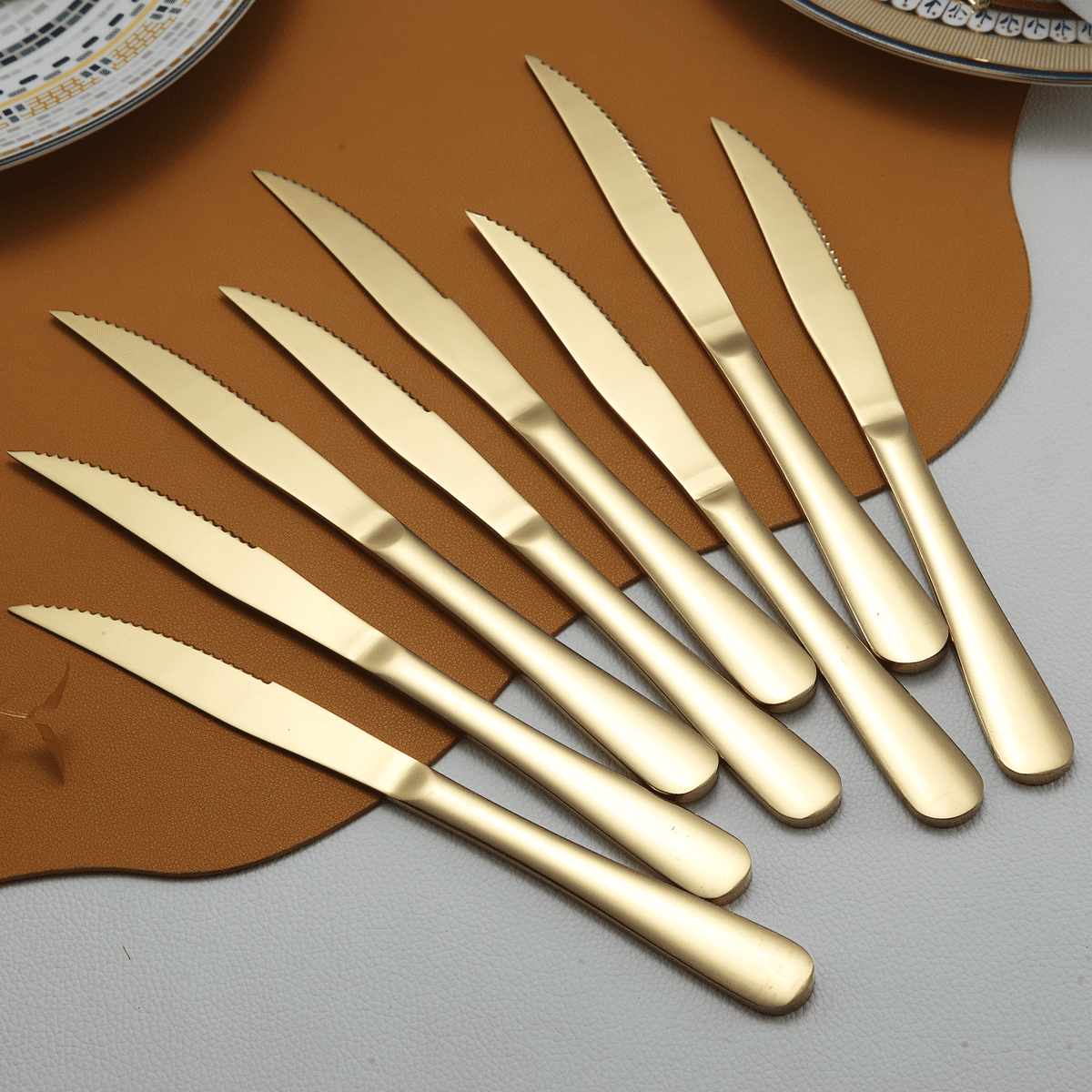 Rygten QU 12-piece Gold Steak Knives Set, Fork And Knife Set For 6,  Stainless Steel Knife Set Of 12, Dishwasher Safe