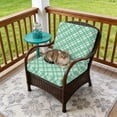 thumbnail image 4 of Outdoor Patio Cushion Covers 4 Pack Green Plaid Patio Chair Cushion Covers with Ties and Zipper Mint Green Grid Stripes Waterproof Outdoor Seat Cushion Covers for Patio Furniture 22"x22", 4 of 9