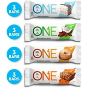 ONE Protein Bars, Best Sellers Variety Pack, Gluten Free 20g Protein and only 1g Sugar, Birthday Cake, Almond Bliss, Maple Glazed Doughnut & Peanut Butter Pie, 2.12 oz (12 Pack)