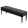 thumbnail image 1 of Funda de banco de comedor Uxcell, para bancos de 39.4 a 55" de longitud, funda de terciopelo con hebilla elástica, funda de banco lavable [Negro], 1 of 7