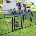 thumbnail image 6 of Dog Playpen Outdoor Extra Wide 12 Panels Heavy Duty Dog Fence 40" Height Anti-Rust with Doors Portable for RV Camping Yard, Total 32FT, 79 Sq.ft, Snowy Black, 6 of 10