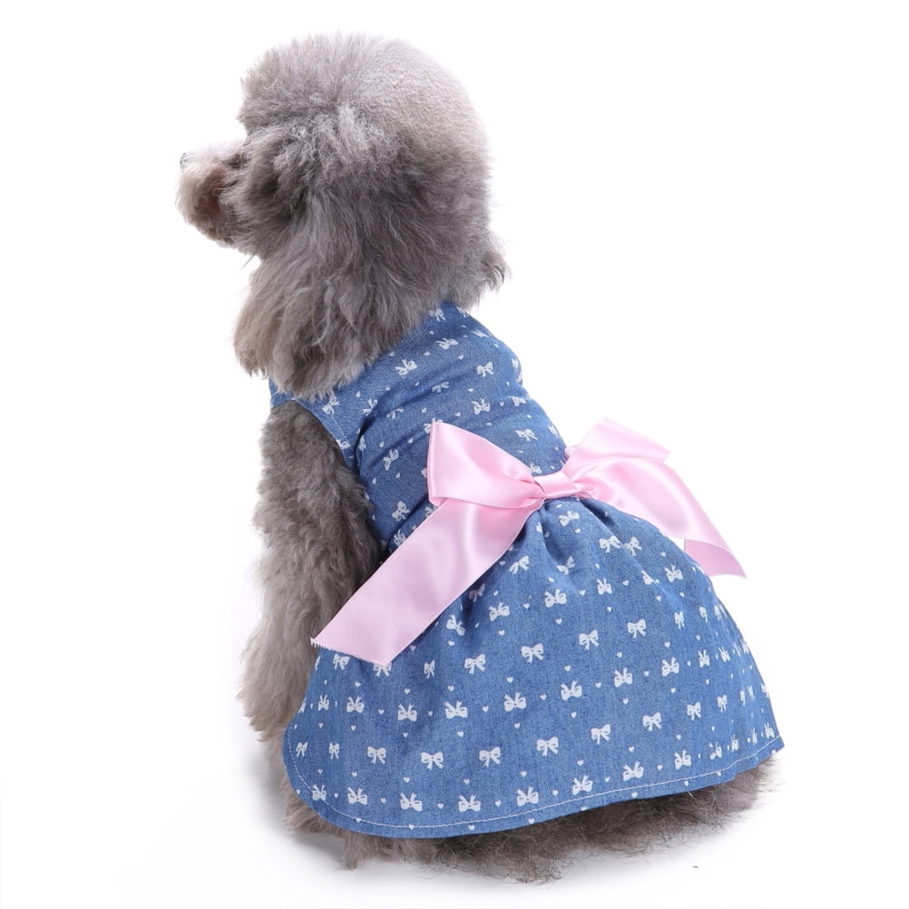 Mobutofu Dog Skirt with Bow Ribbon Stylish Pet Shirt for Outdoor Activities and Photos
