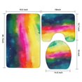 thumbnail image 3 of Colorful Tie Dye Wave Pattern Bathroom Rugs Sets 3 Piece,Toilet Cover Set,Absorbent Non Slip Bathroom Mats Sets with U-Shaped Contour Rug Toilet Rug Set, 3 of 5
