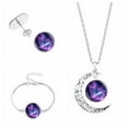 thumbnail image 2 of HONITANO 3Pcs Galaxy Necklace Earrings Bangle Set Women Jewelry Sets Trendy Non Fading Shining For Dinner Party, 2 of 5