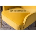 thumbnail image 5 of Modern New Soft Velvet Material Yellow Ergonomics Accent Chair Living Room Chair With Gold More Stabler Adjustable Legs For Indoor Home, 5 of 7