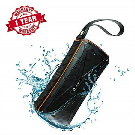 woozik active waterproof bluetooth speaker - dual 8w drivers, more bass, ipx7 rating, microphone, power bank, usb,aux, and micro sd card support, indoor or outdoor, travel beach shower hiking