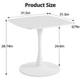 thumbnail image 7 of 31.49" White Square Dining Table for 4, Mid-Century Modern Dining Room Table with MDF Tabletop and Pedestal Base, Tulip Table for Kitchen, Living Room & Small Space, 7 of 7