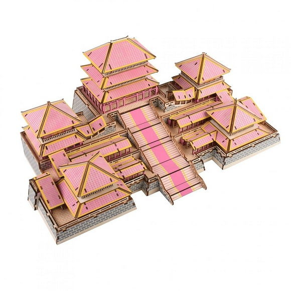 DIY Kid 3D Puzzle Chinese House Model Wooden Accessory Assembled Jigsaw Intelligent Toy