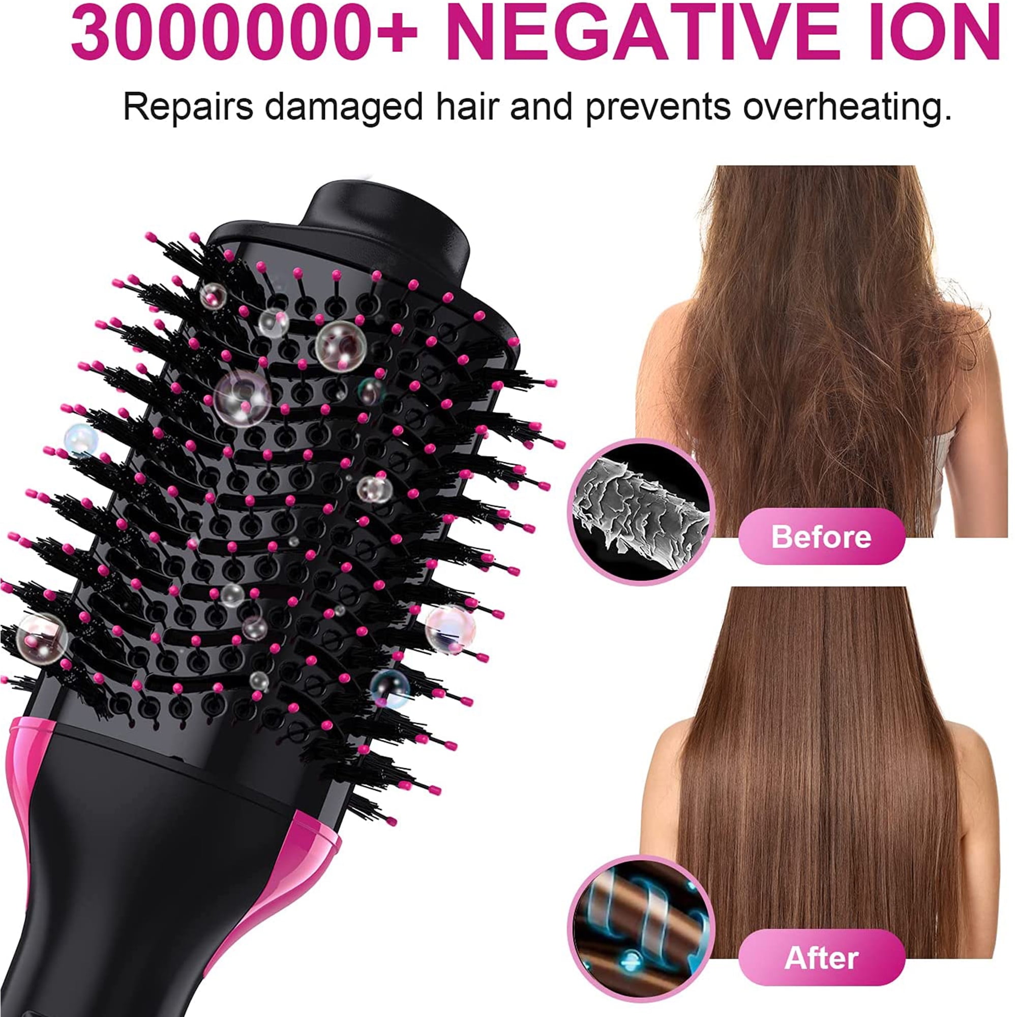 DEISNGB Professional Hair Dryer Brush, Hot Air Brush, One Step Hair Dryer & Hot Air styler for Hair Salon, Blowing Straightening, Curling