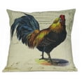 thumbnail image 2 of 18" Brown and Blue Rooster with Country Rustic Tail Throw Pillow Cover, 2 of 2