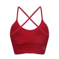 thumbnail image 1 of Sujetador deportivo con tirantes finos y espalda cruzada, de secado rápido, a prueba de golpes, gran espalda, ropa interior de yoga sin espalda, almohadilla de pecho extraíble, sujetador de fitness, 1 of 6
