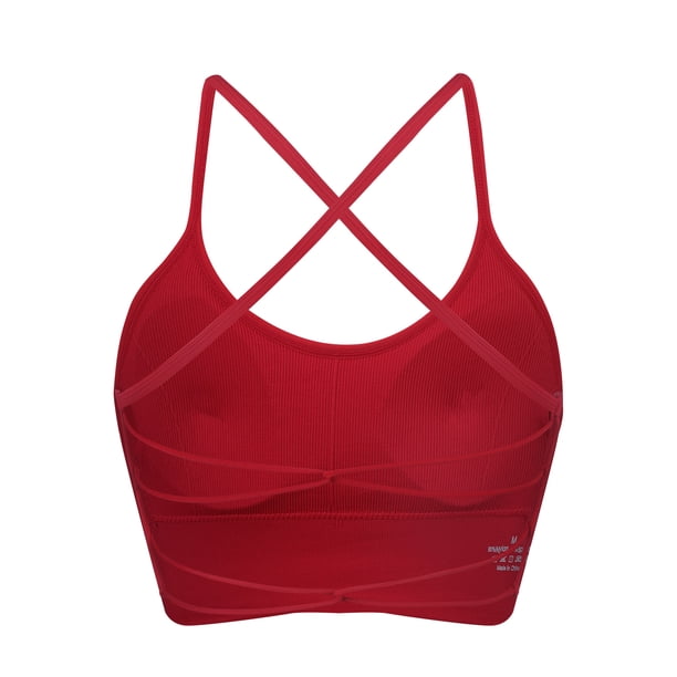 Sujetador deportivo con tirantes finos y espalda cruzada, de secado rápido, a prueba de golpes, gran espalda, ropa interior de yoga sin espalda, almohadilla de pecho extraíble, sujetador de fitness