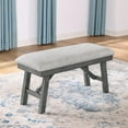 thumbnail image 3 of Rustic Gray Wood 6pc Dining Set with Gray Linen Upholstered Chairs and Bench, 3 of 5