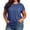 ZA-Blue-plus size tops for women, variant on Yourumao Women's Plus Size Tops Asymmetrical Hem Short Sleeve Tunics with Button V Neck Loose Casual Blouses for Summer Outdoor