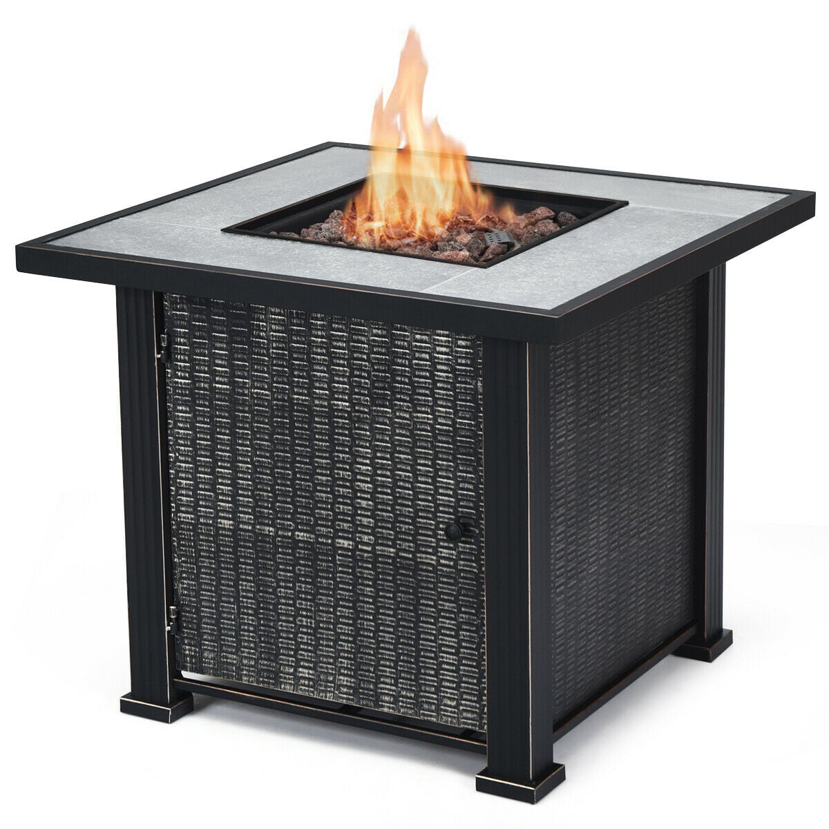 Costway 30 Square Propane Gas Fire Pit, Propane Fire Pit Table Vs Patio Heater