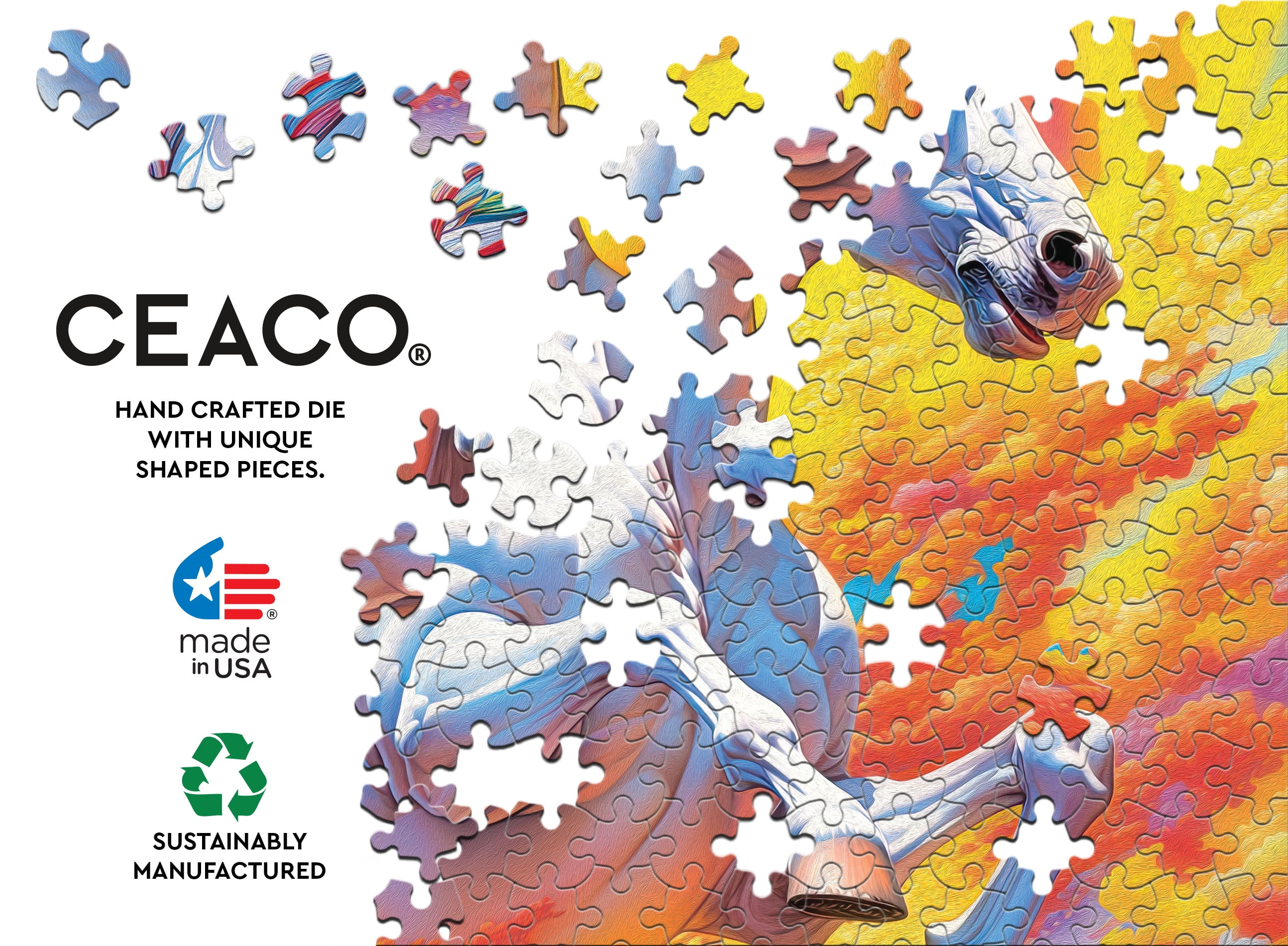 Ceaco Spirit of Rainbow Equus (Michael David Ward) 500 Piece Interlocking Jigsaw Puzzle