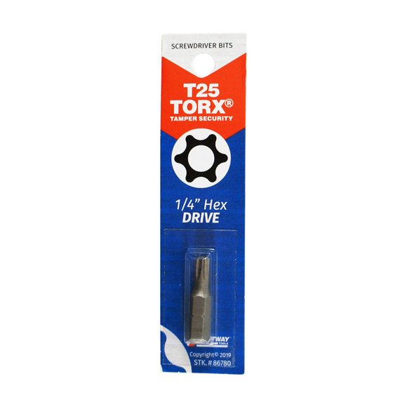 Punta de destornillador Best Way Tools Torx T25, 2,54 cm L, acero al carbono